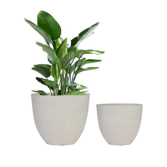 GreenShip Planter 8 inch 12 inch for Indoor Outdoor Plants,  Set of 2 or 4 Modern Decorative Plant Pots with Drainage Hole,  Decorative Flower Pots