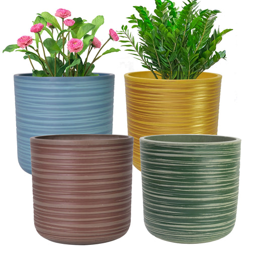 GreenShip Planter for Indoor Plants,8 inch or 10 inch Plant Pots with Drainage Hole,Modern Plant Pots,Decorative Flower Pots