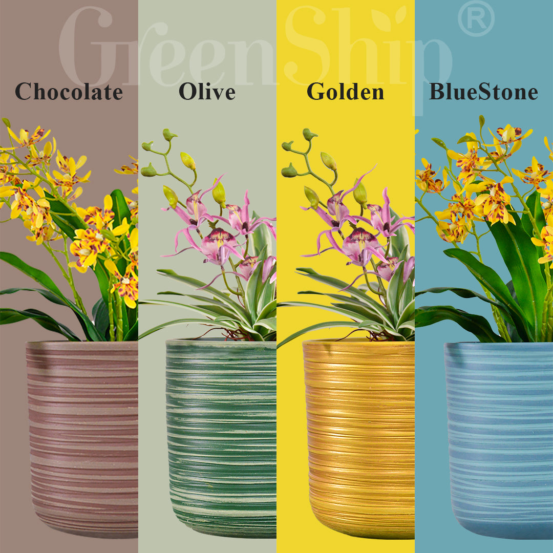 GreenShip Planter for Indoor Plants,8 inch or 10 inch Plant Pots with Drainage Hole,Modern Plant Pots,Decorative Flower Pots