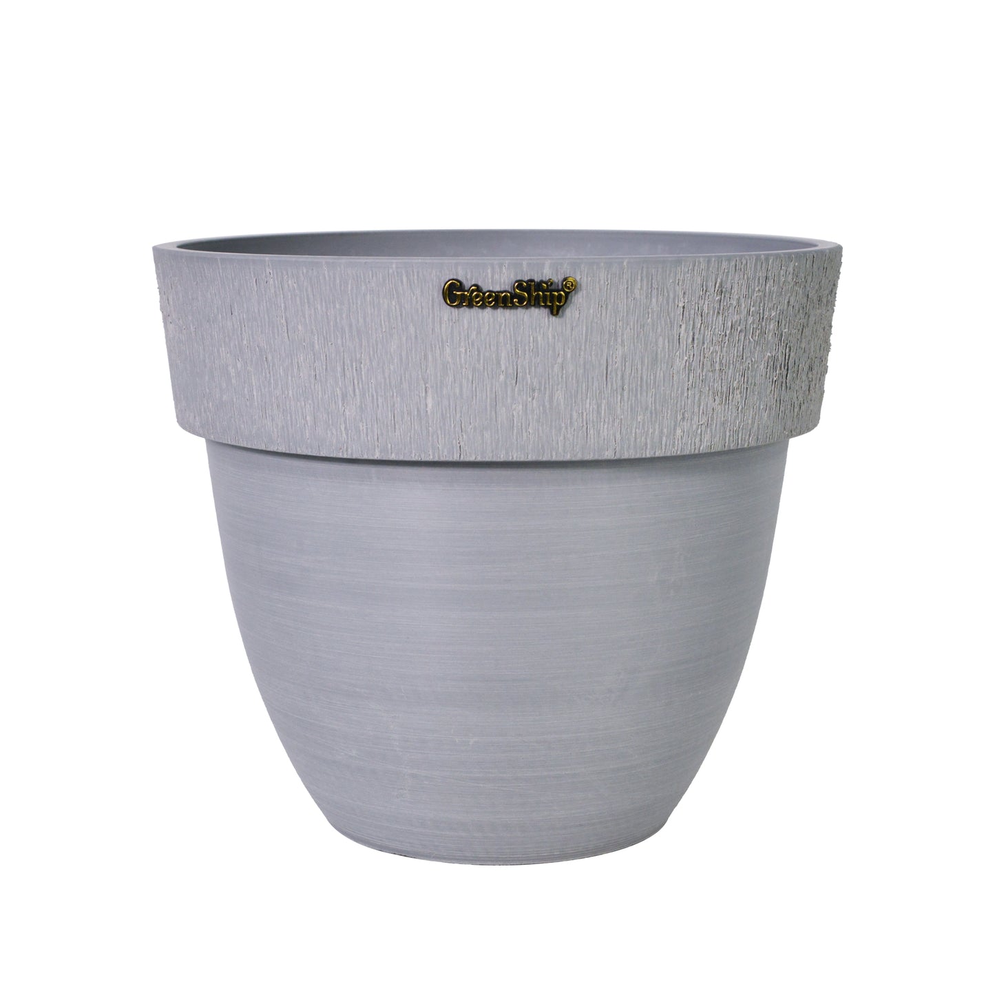 GreenShip 12 inch Large Planter with Drainage Hole,Modern Plant Pots for Indoor Outdoor Garden Plants and Flowers,LightGrey