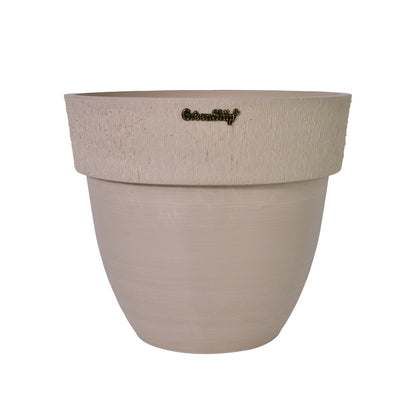 GreenShip 12 inch Large Planter with Drainage Hole,Modern Plant Pots for Indoor Outdoor Garden Plants and Flowers,LightGrey