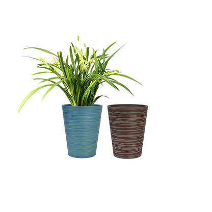 GreenShip Planter 6 in W / 8 in W / 12 in W or Indoor Outdoor Plants, Modern Decorative Plant Pots with Drainage Hole,  Decorative Flower Pots