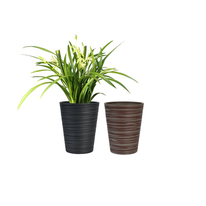 GreenShip Planter 6 in W / 8 in W / 12 in W or Indoor Outdoor Plants, Modern Decorative Plant Pots with Drainage Hole,  Decorative Flower Pots