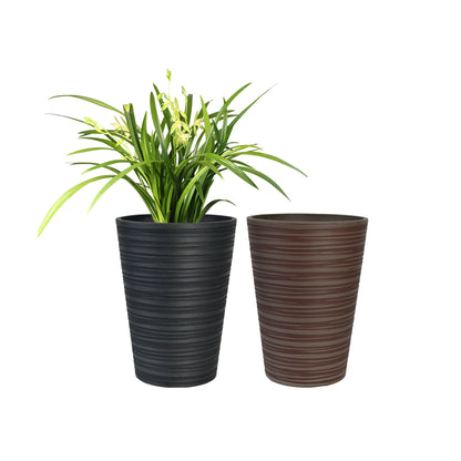 GreenShip Planter 6 in W / 8 in W / 12 in W or Indoor Outdoor Plants, Modern Decorative Plant Pots with Drainage Hole,  Decorative Flower Pots