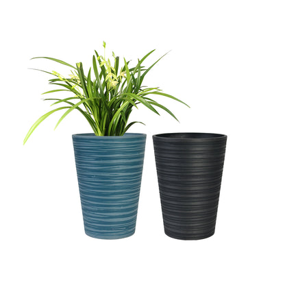 GreenShip Planter 6 in W / 8 in W / 12 in W or Indoor Outdoor Plants, Modern Decorative Plant Pots with Drainage Hole,  Decorative Flower Pots