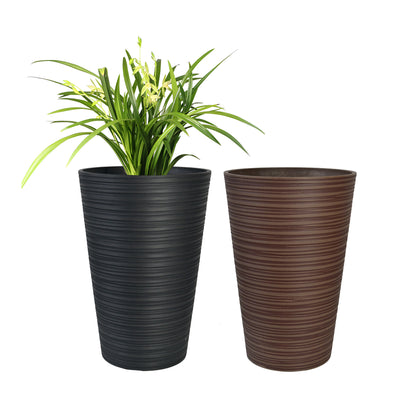 GreenShip Planter 6 in W / 8 in W / 12 in W or Indoor Outdoor Plants, Modern Decorative Plant Pots with Drainage Hole,  Decorative Flower Pots