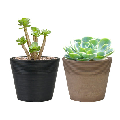 GreenShip Plant Pots 4 inch for Indoor Plants,  4 Modern Decorative Plant Pots with Drainage Hole,  Plant Pots for Succulent and Little Snake Plants,Decorative Flower Pots