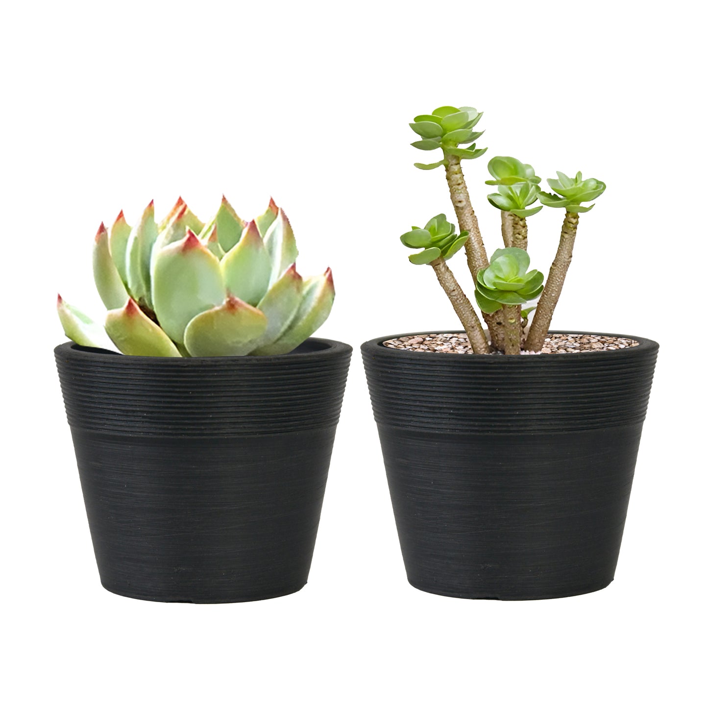 GreenShip Plant Pots 4 inch for Indoor Plants,  4 Modern Decorative Plant Pots with Drainage Hole,  Plant Pots for Succulent and Little Snake Plants,Decorative Flower Pots