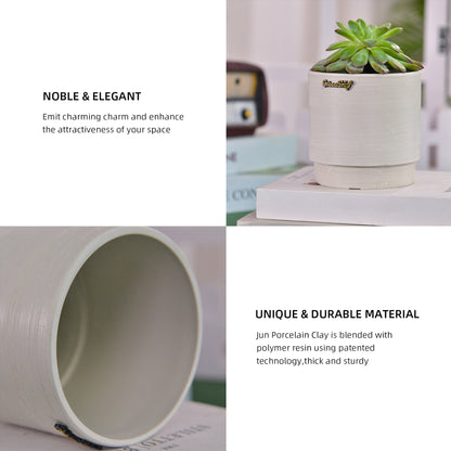 GreenShip Small Planters for Indoor Plants,5 Inch Planters with Drainage Hole,Modern Plant Pots,Windowsill Planters Set, Home Office Decorative Flower Pots